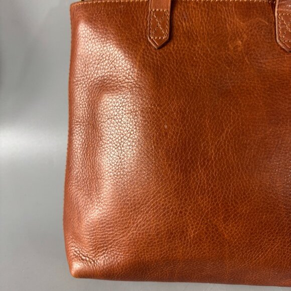 Madewell The Zip-Top Transport Crossbody Bag in English Saddle Brown Leather - Picture 7 of 14